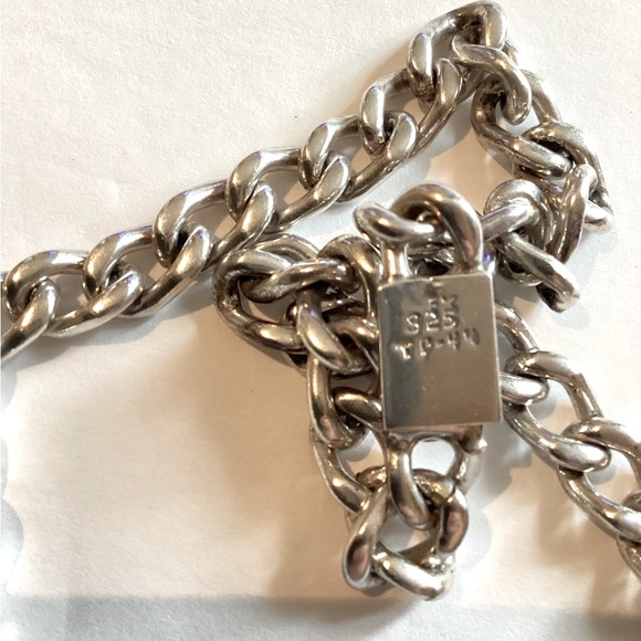 VTG Stamped Sterling Silver 925 - ITALY Curb Link Chain 18" Necklace - Picture 3 of 9
